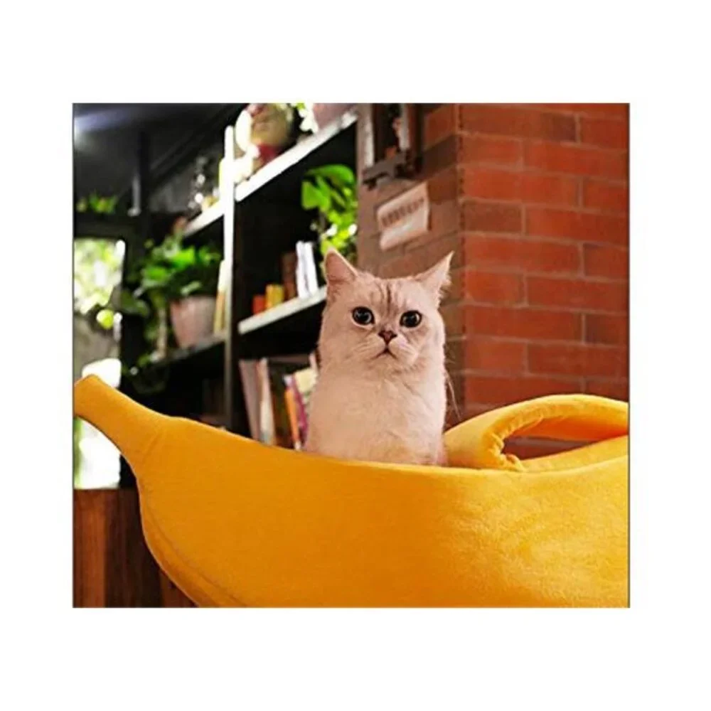 Banana Cat Bed Large Soft Warm Cuddle Bed Pet Supplies for Cats Kittens Dogs